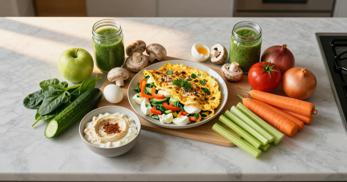 Tips para incorporar más verduras en la dieta — Incorpora verduras en desayunos y snacks